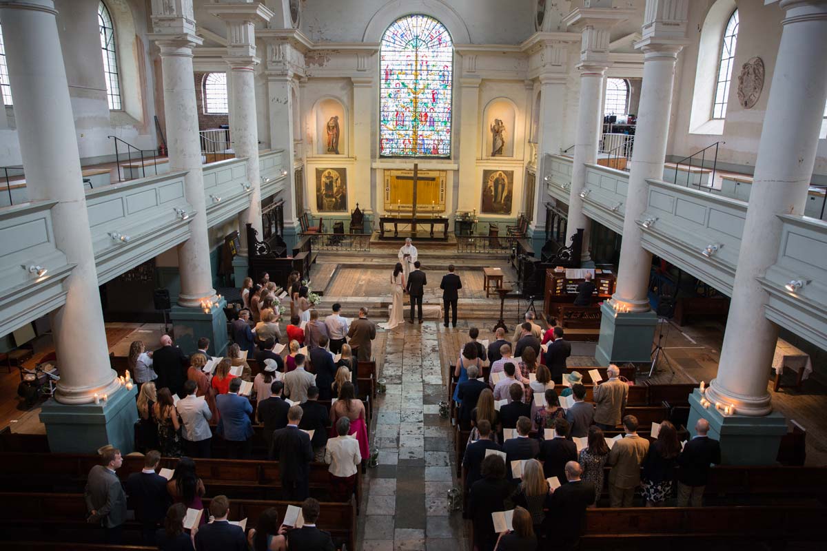 Wedding ceremony at Shoreditch church London