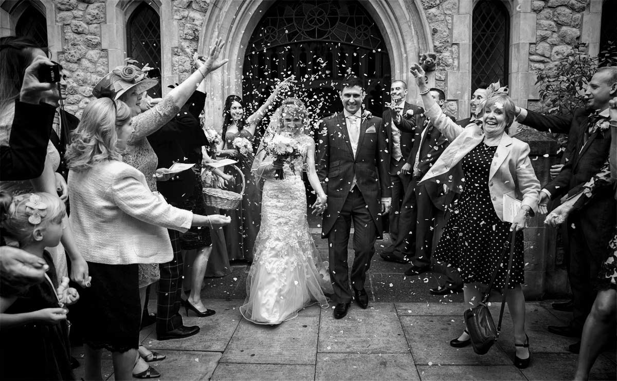 confetti shot from London Islington wedding
