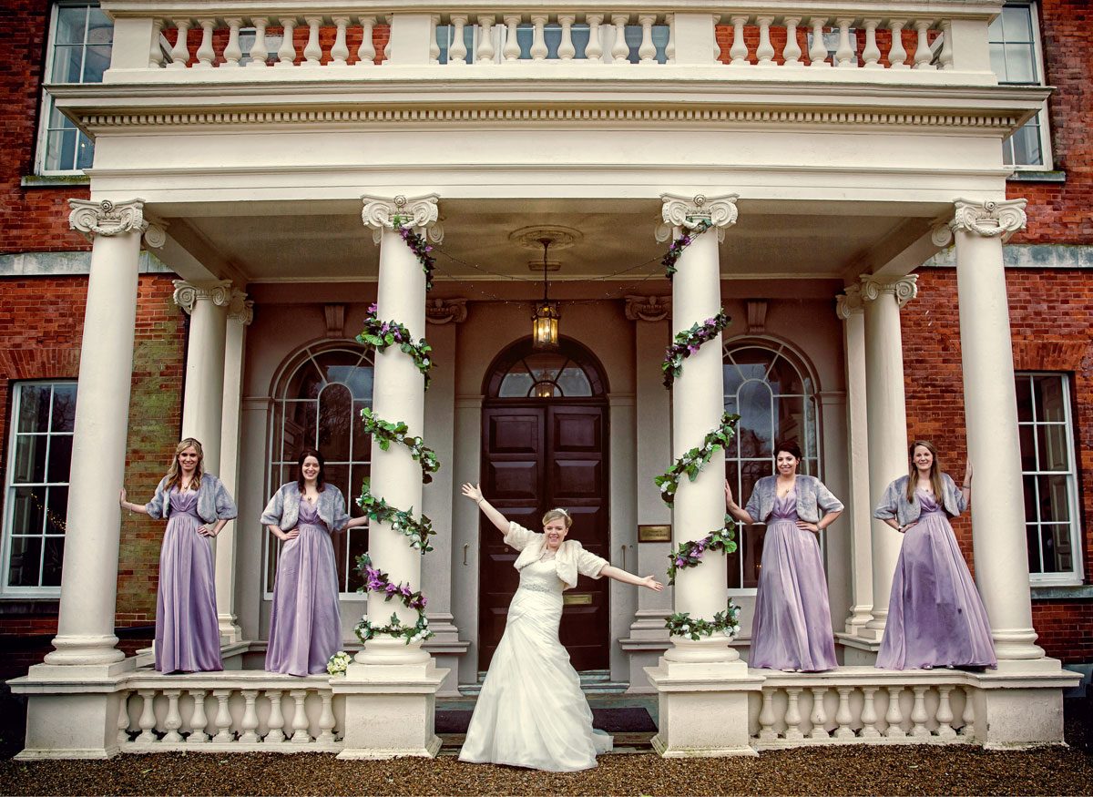 Theobalds Park wedding photographer with bridesmaids