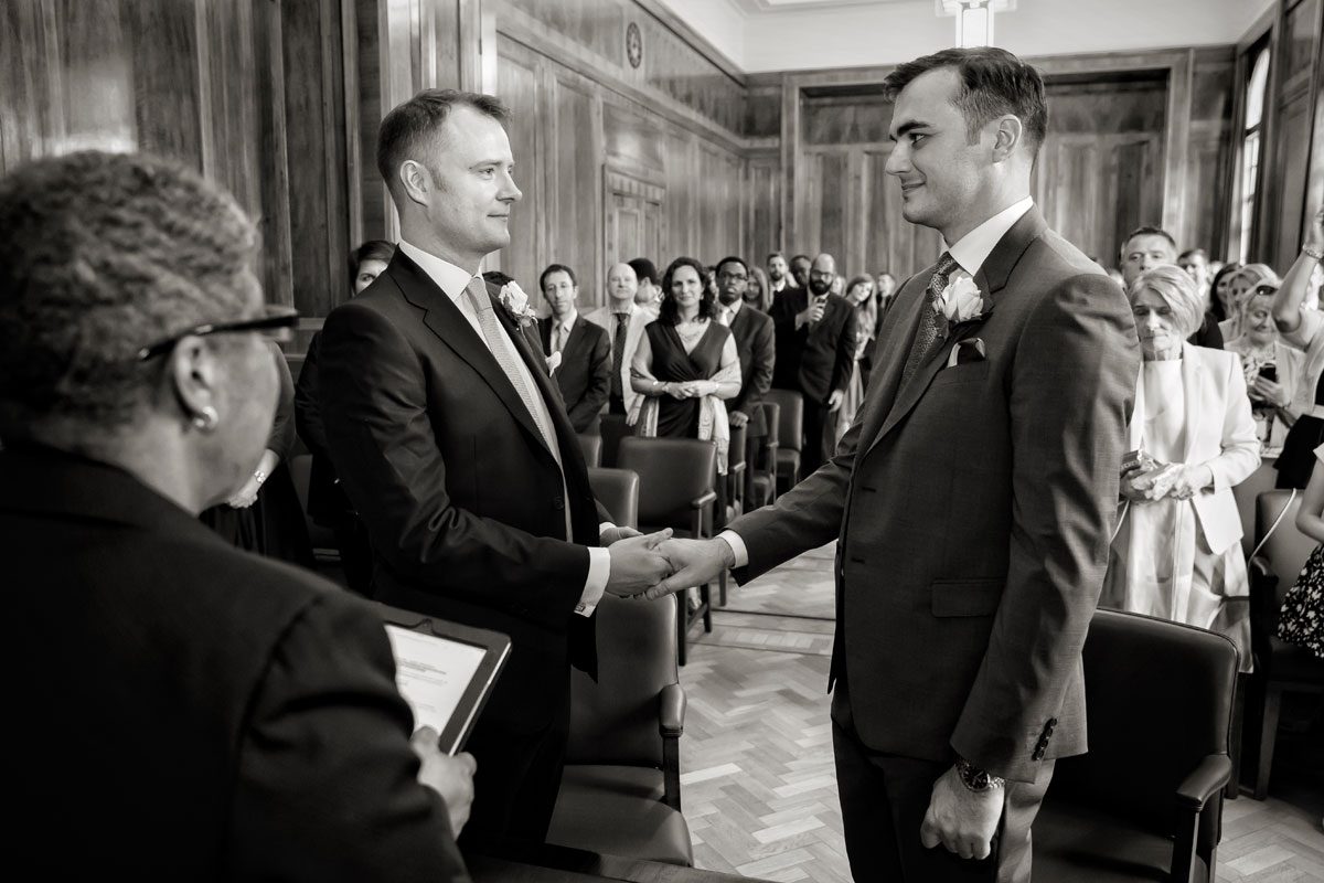 Gay wedding ceremony at Hackney Town Hall