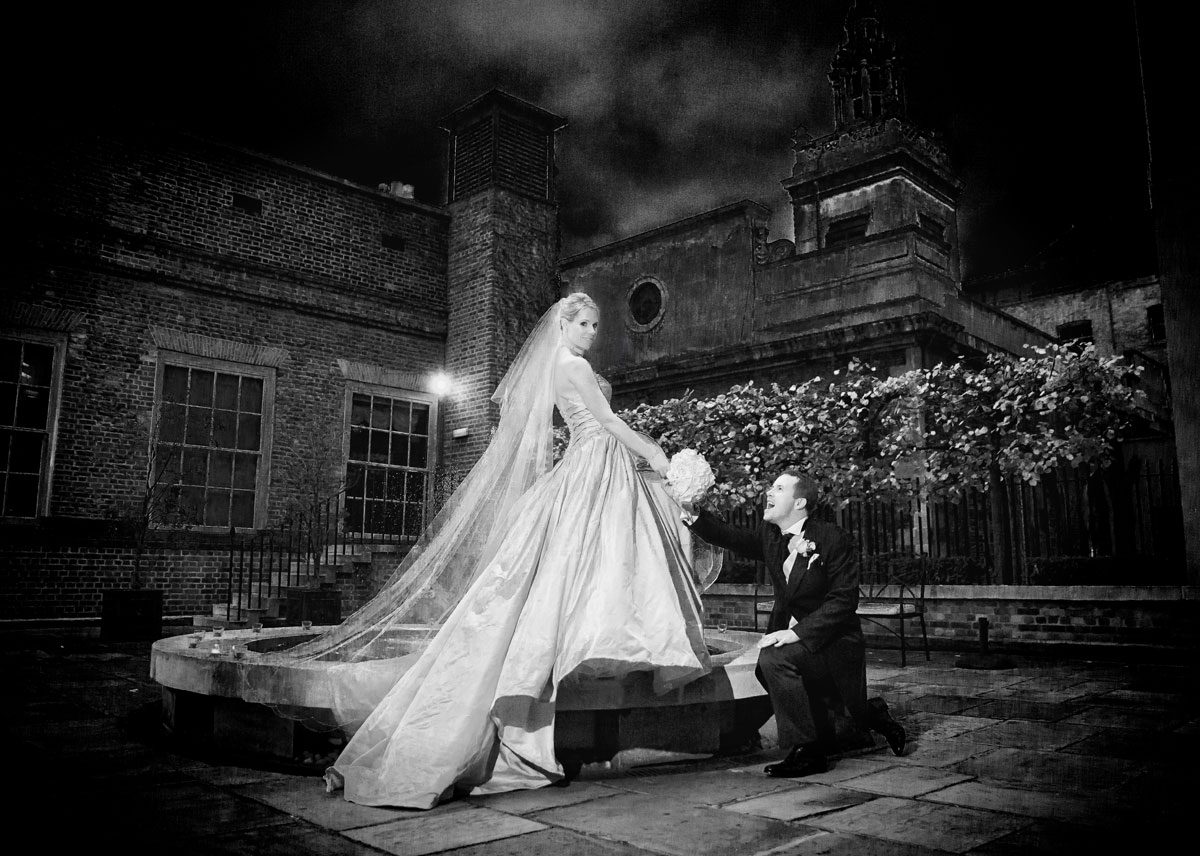 Skinners Hall Wedding photographers image at night