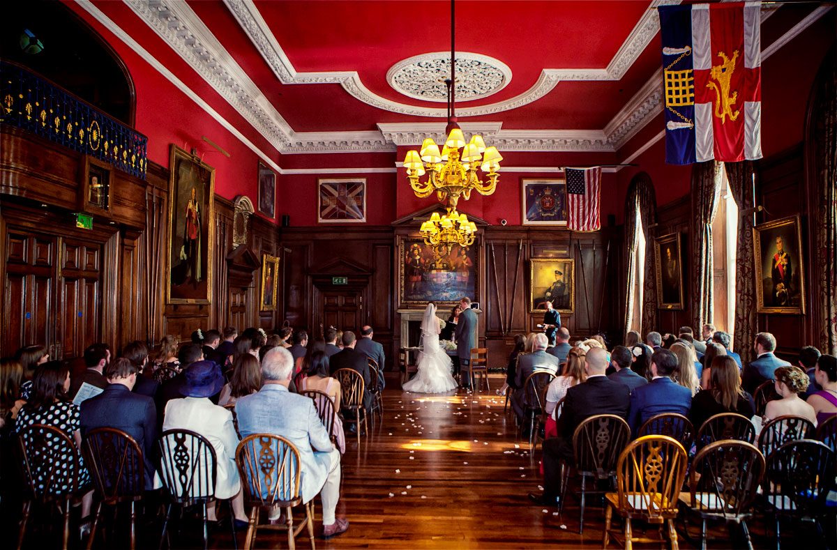 Wide shot of Honourable Royal Artillery wedding