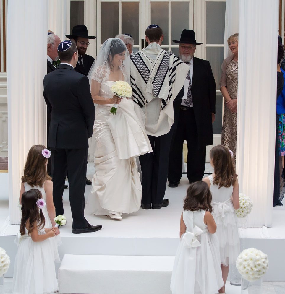 Jewish wedding ceremony at London Waldorf Hilton hotel