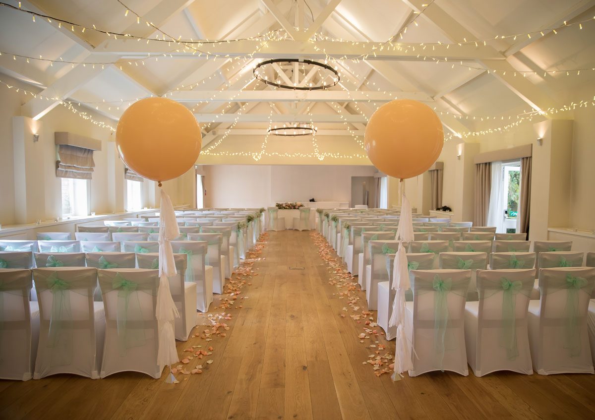 Barn wedding ceremony room at Stokes Place Hotel