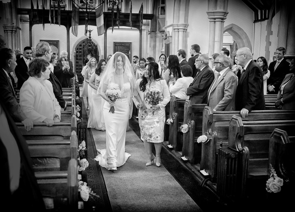 Wedding processional at Christ Church Southgate London