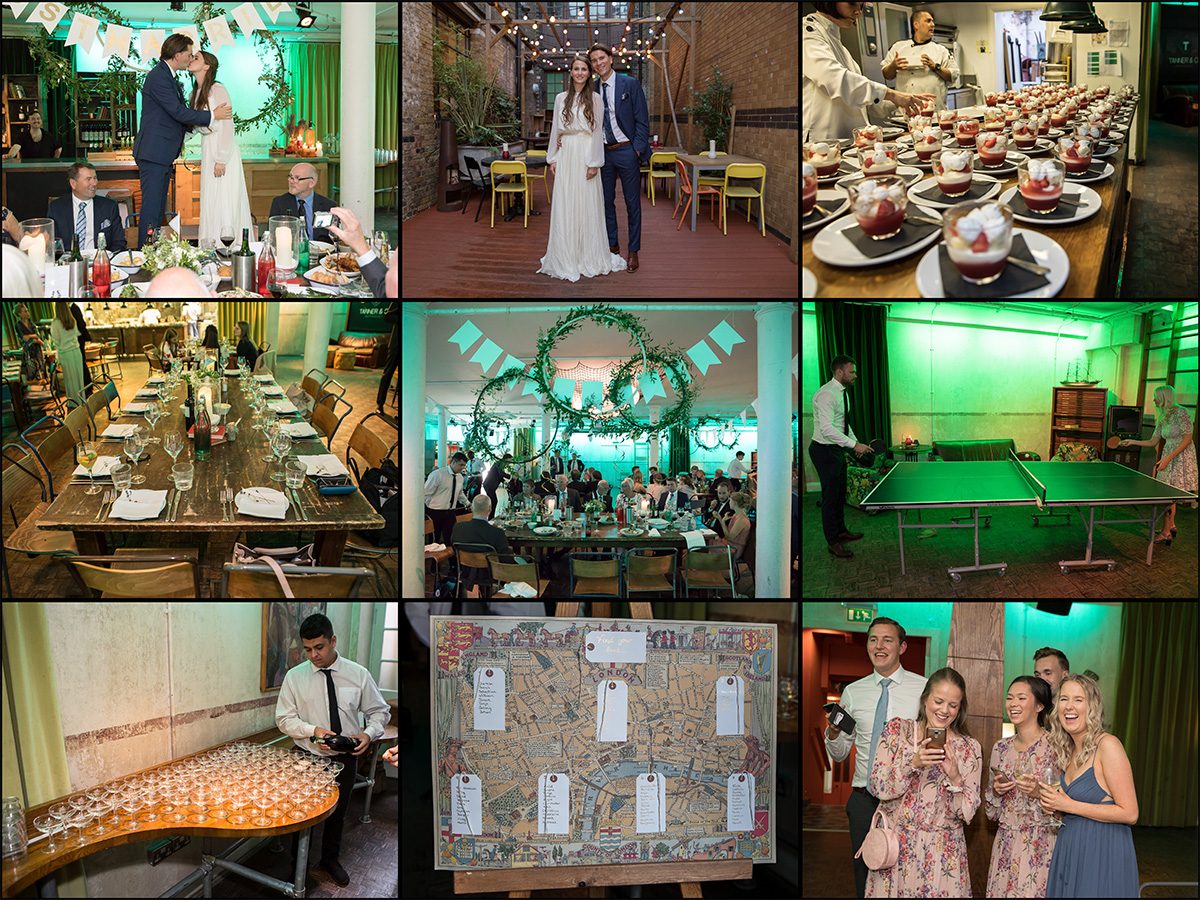Tanner warehouse wedding collage 1