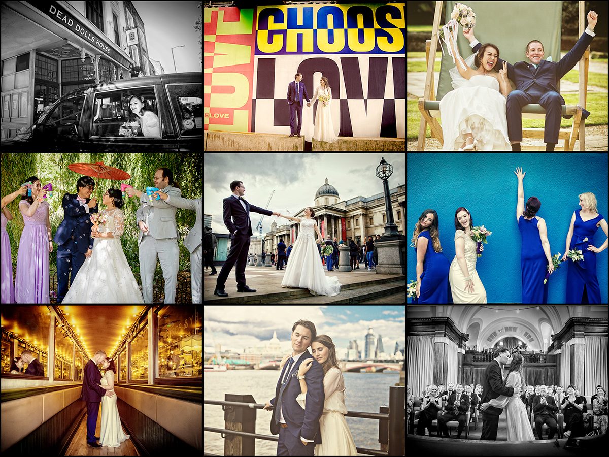 London wedding photography collage two