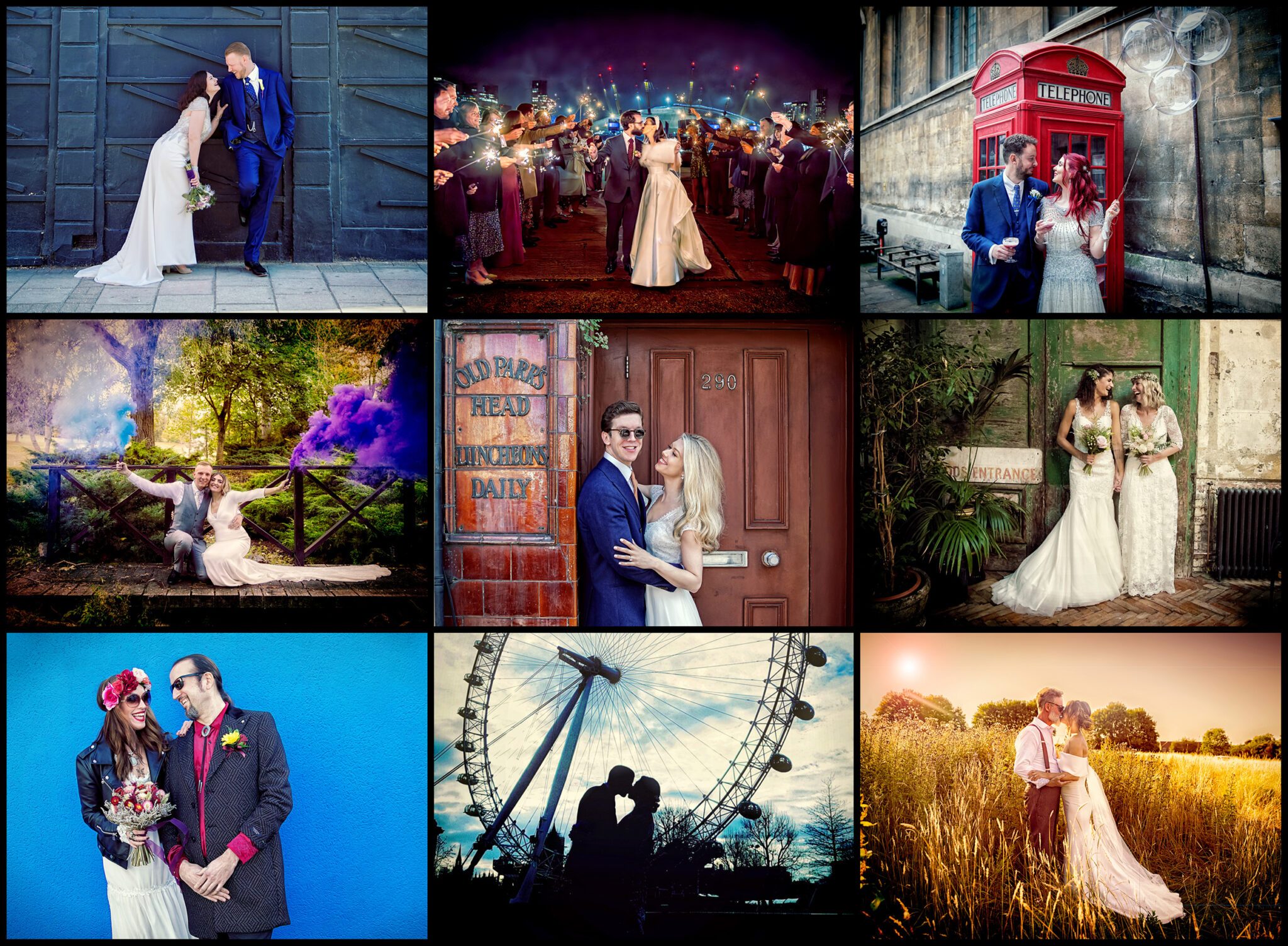 London wedding photographer Pricing page collage 2024