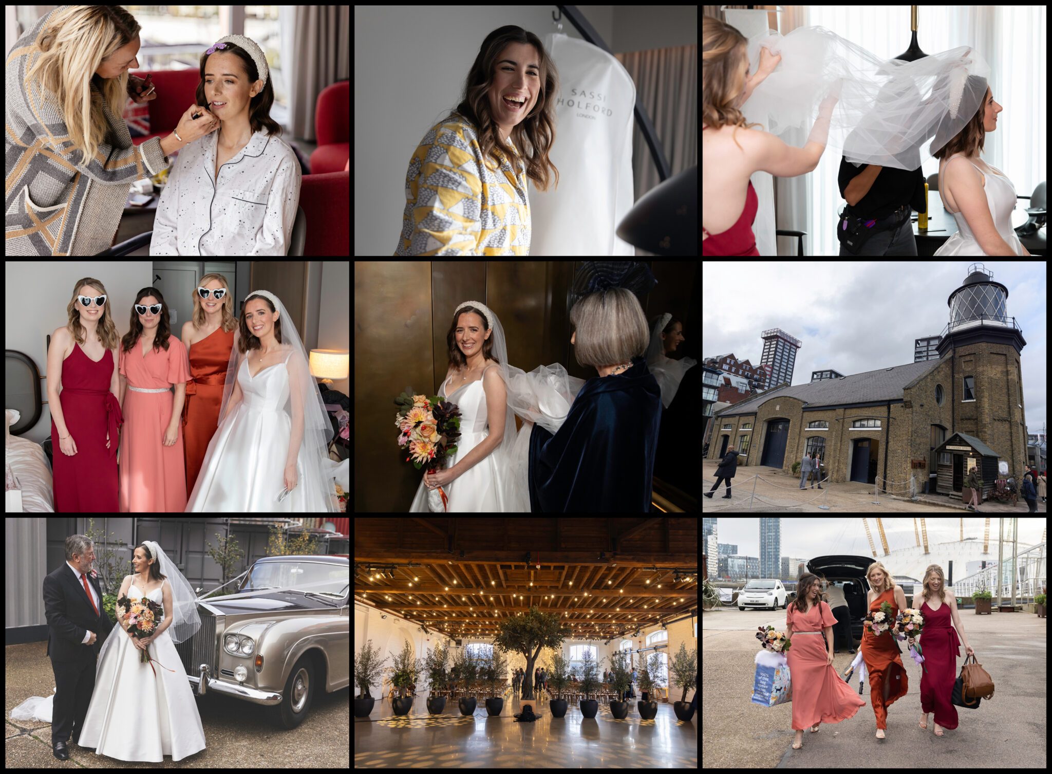 Trinity Buoy Wharf Wedding day collage one